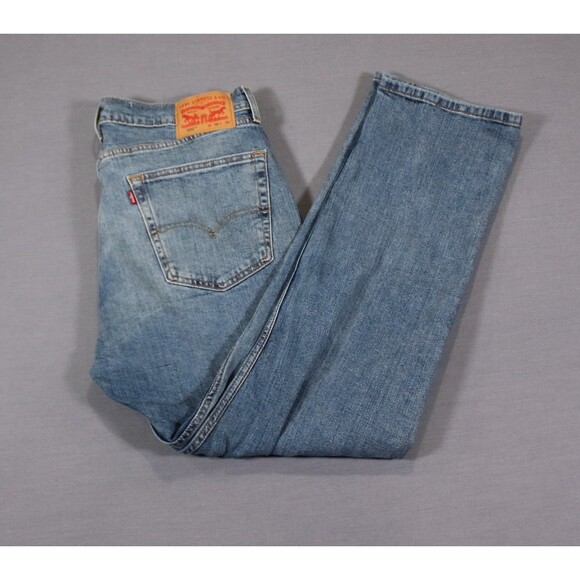 Levis 505 Jeans Mens Blue Denim Straight Leg Classic Pants Tag Sz 36X30 (35X30) - Picture 8 of 11